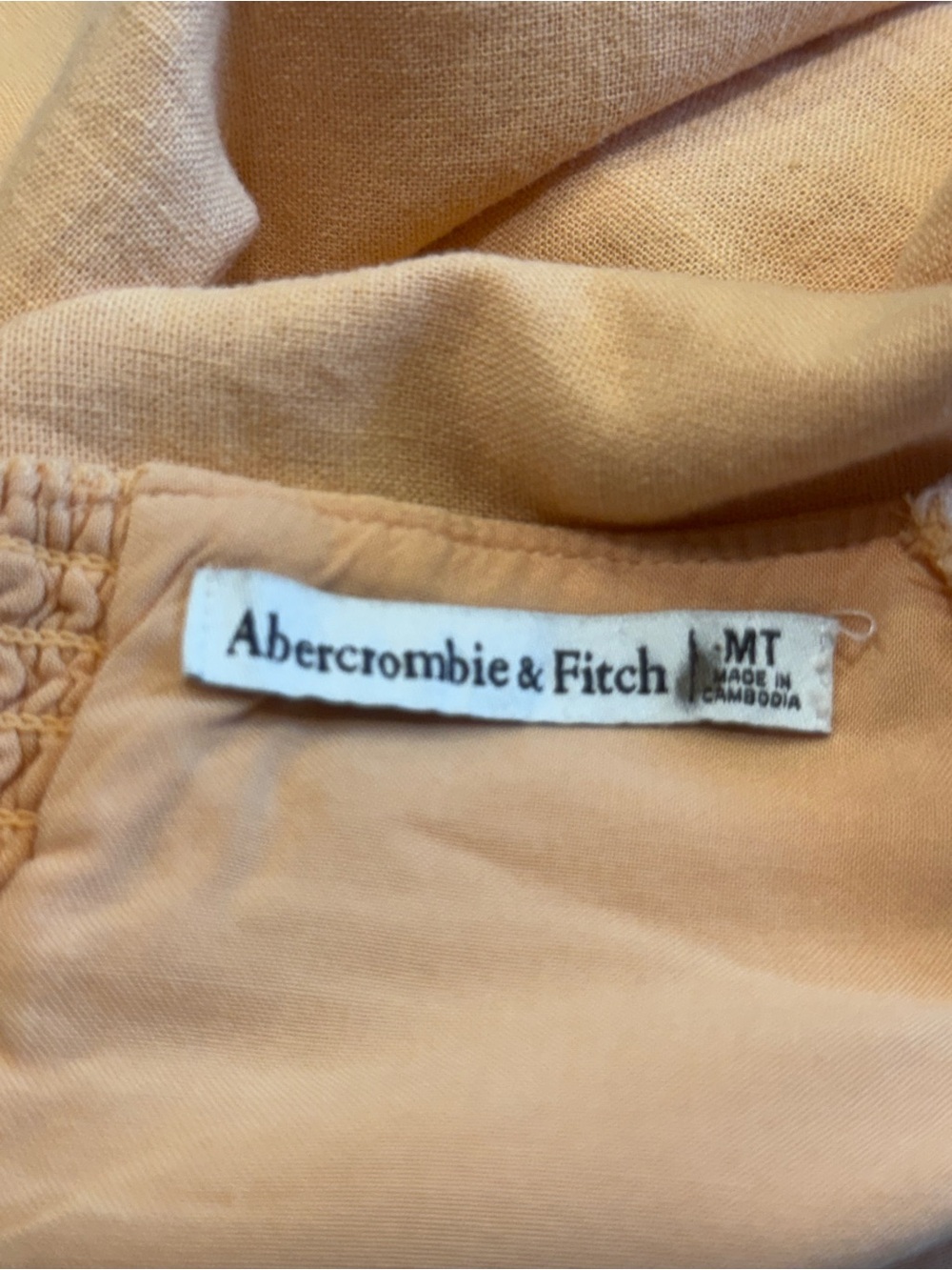 Abercrombie & Fitch Linen Blend Halter Mini Dress Peach Size Medium Tall - Picture 6 of 12